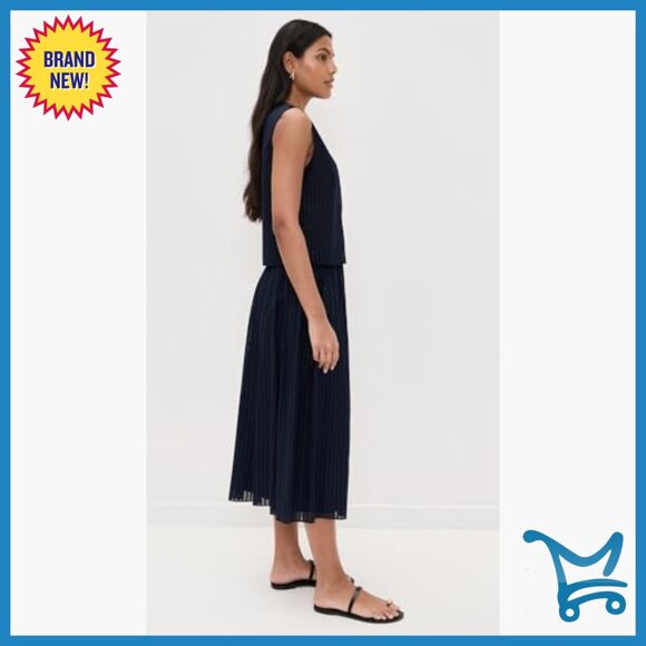 Sleeveless Button Down Shell, Lightweight Cotton, Cropped Fit - Picture 4 of 6